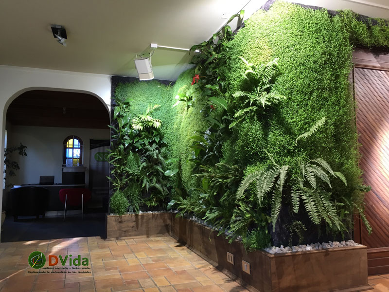 Jardín vertical al interior de oficina DVida